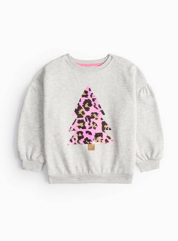 Grey Christmas Tree Sequin Embellished Sweatshirt  9 years